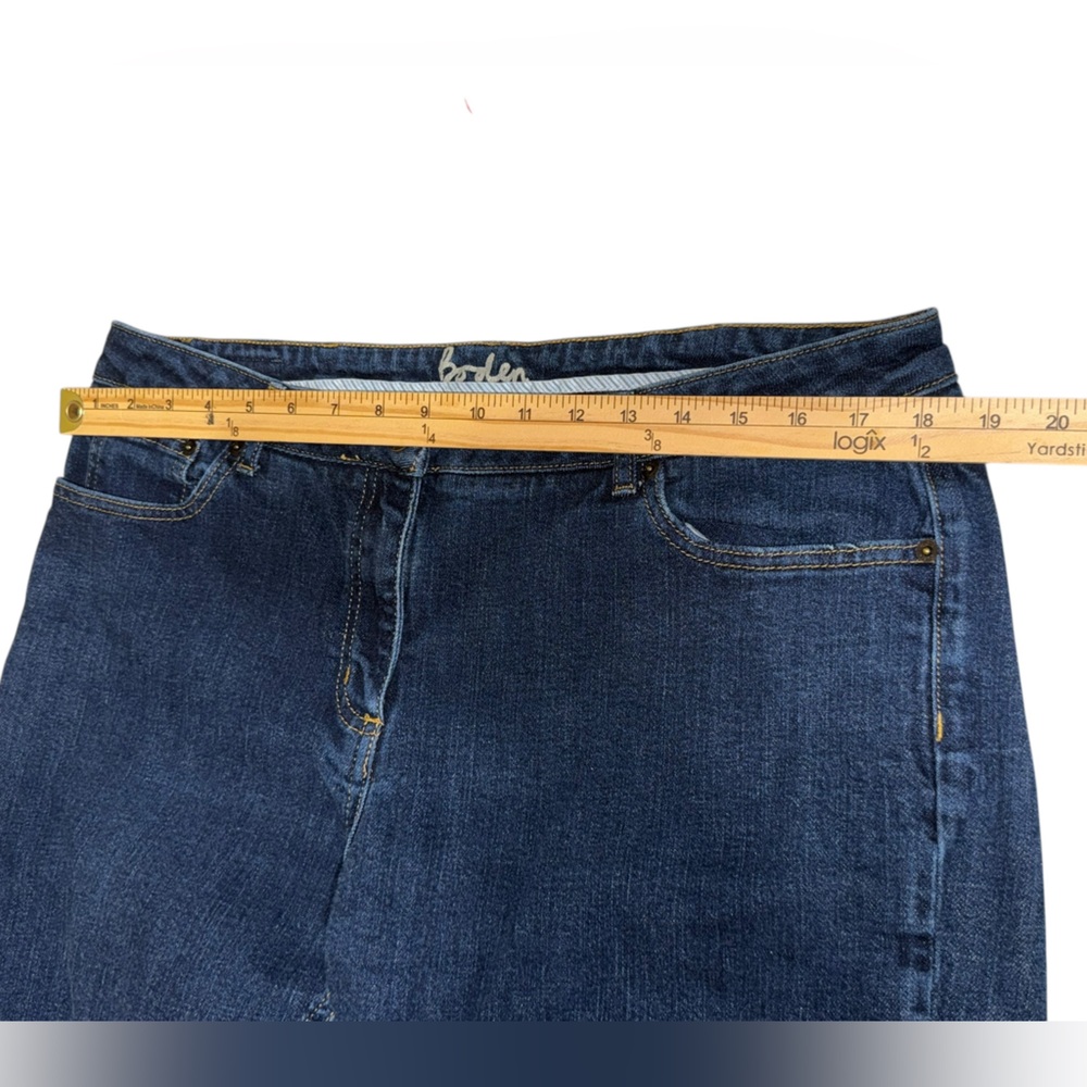 Boden Women’s Jeans Size 14 Long | Straight Leg Mid-Rise Dark Wash - Picture 5 of 8